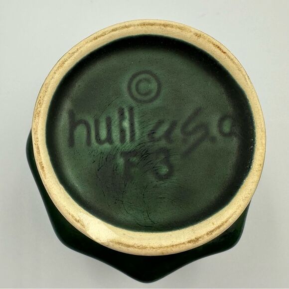 Mid-Century HULL Pottery Pedestal Planter Green Drip Glaze Octagonal 3.5" Tall - Picture 12 of 15